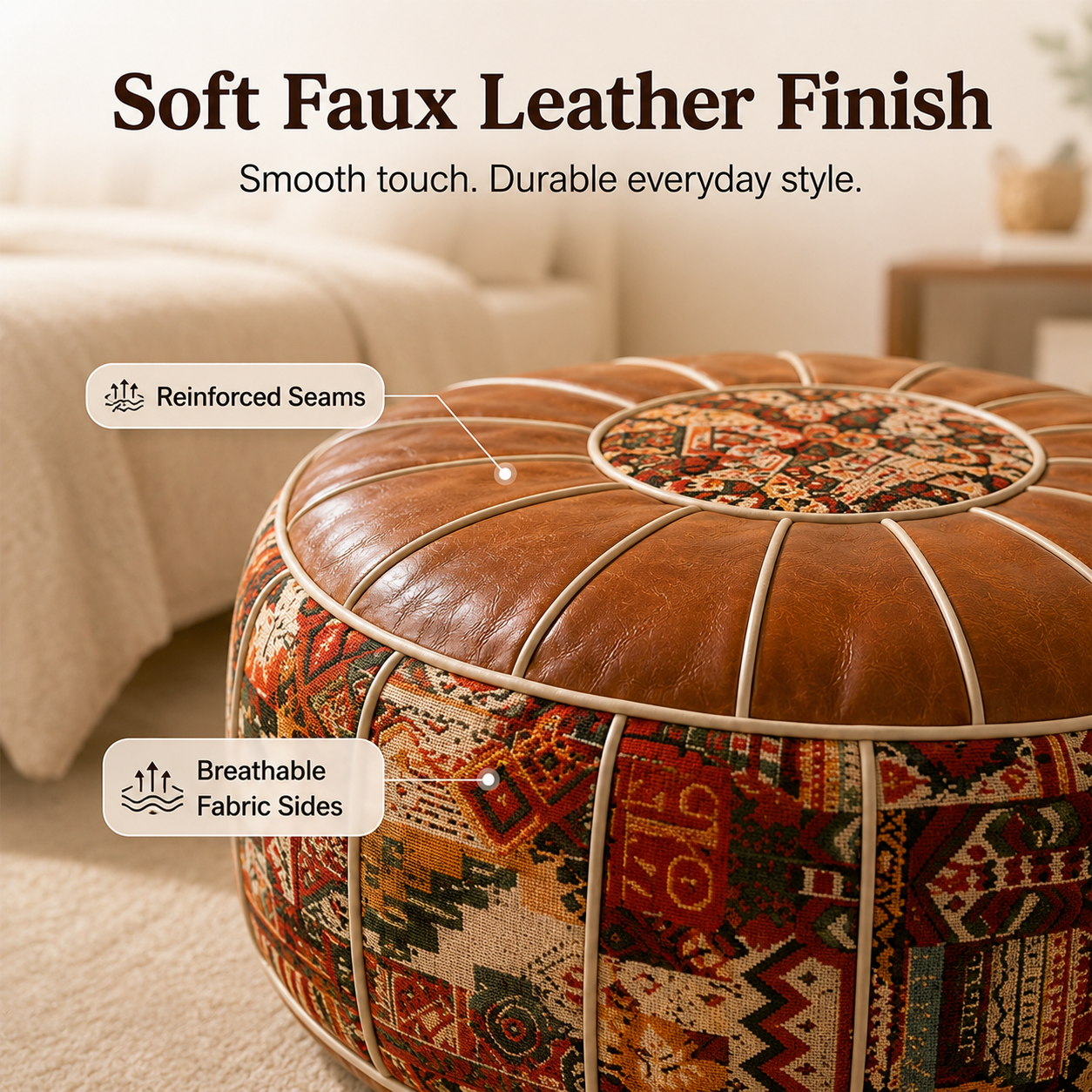 🔥 Limited-Time Offer | 2-in-1 Storage Ottoman – Elegant Seating with Spacious Hidden Storage