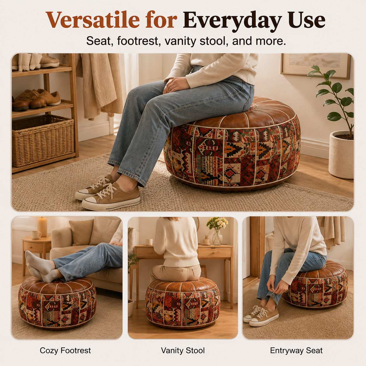 🔥 Limited-Time Offer | 2-in-1 Storage Ottoman – Elegant Seating with Spacious Hidden Storage