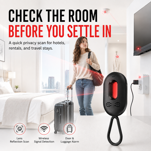Nectavira® 3-in-1 portable hidden camera detector – Hidden Camera, RF Signal & Magnetic Tracker Scanner