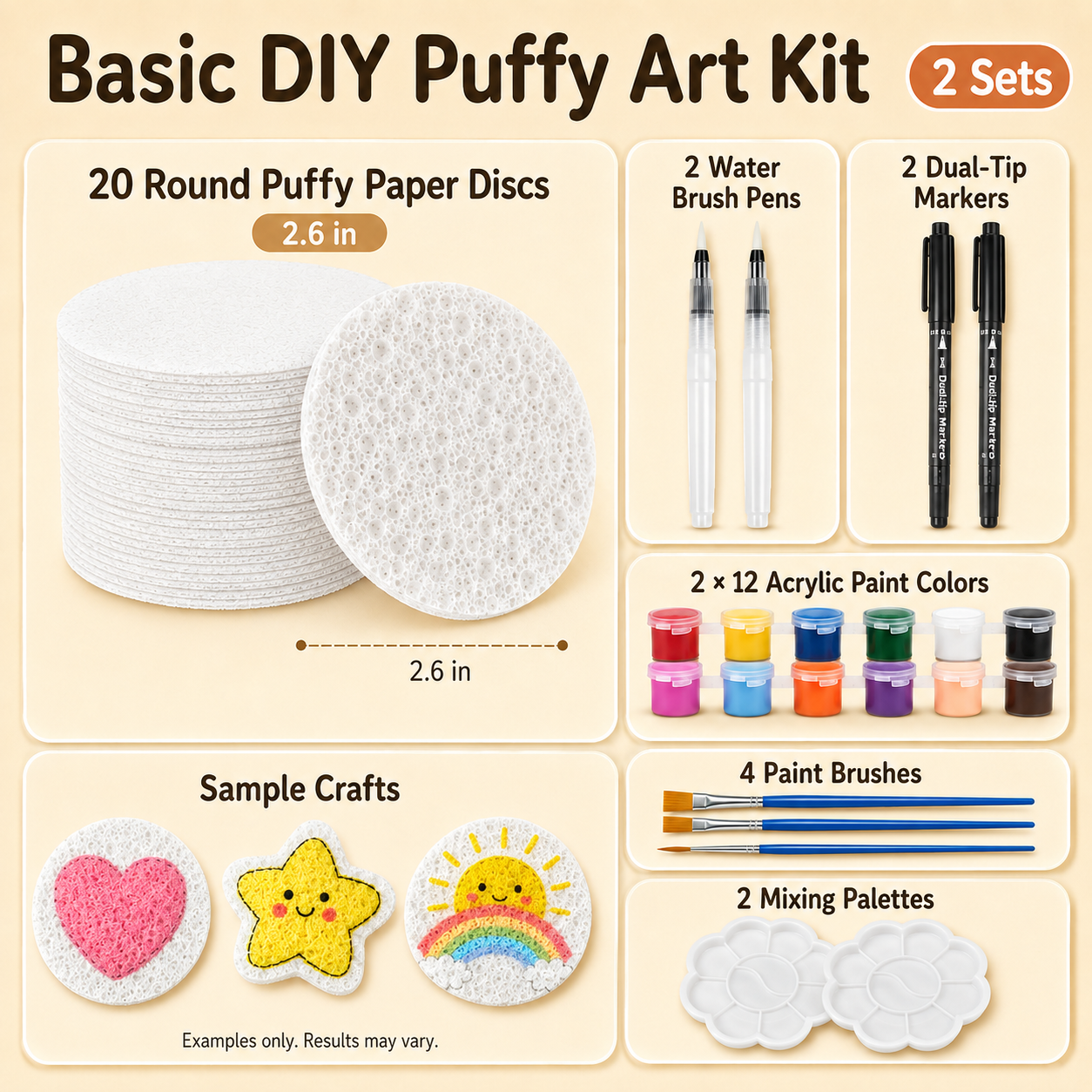🎨 Nectavira® 3D Puffy Art Kit with Paints, Pen & Palette