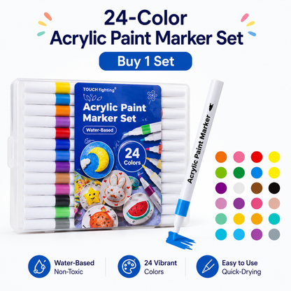 🖍️ 24-Color Acrylic Marker Set — 50% OFF | Only 12 Left!