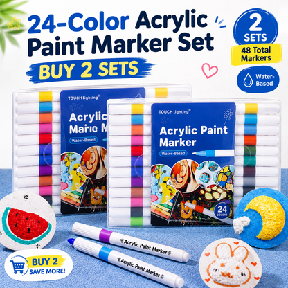 🖍️ 24-Color Acrylic Marker Set — 50% OFF | Only 12 Left!