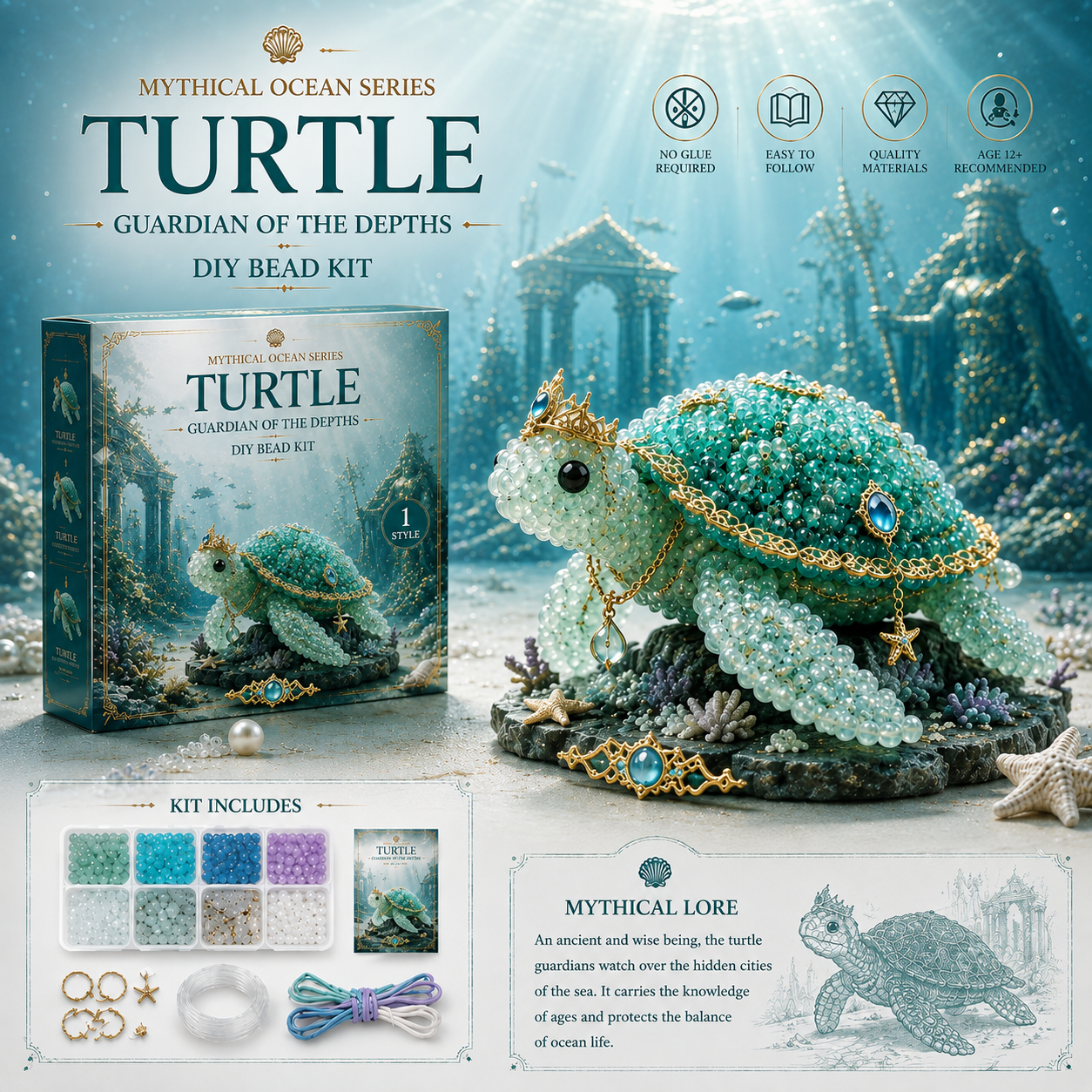 🌊 Mythical Ocean DIY Bead Kit – Choose From 12 Collectible Ocean Creature Styles