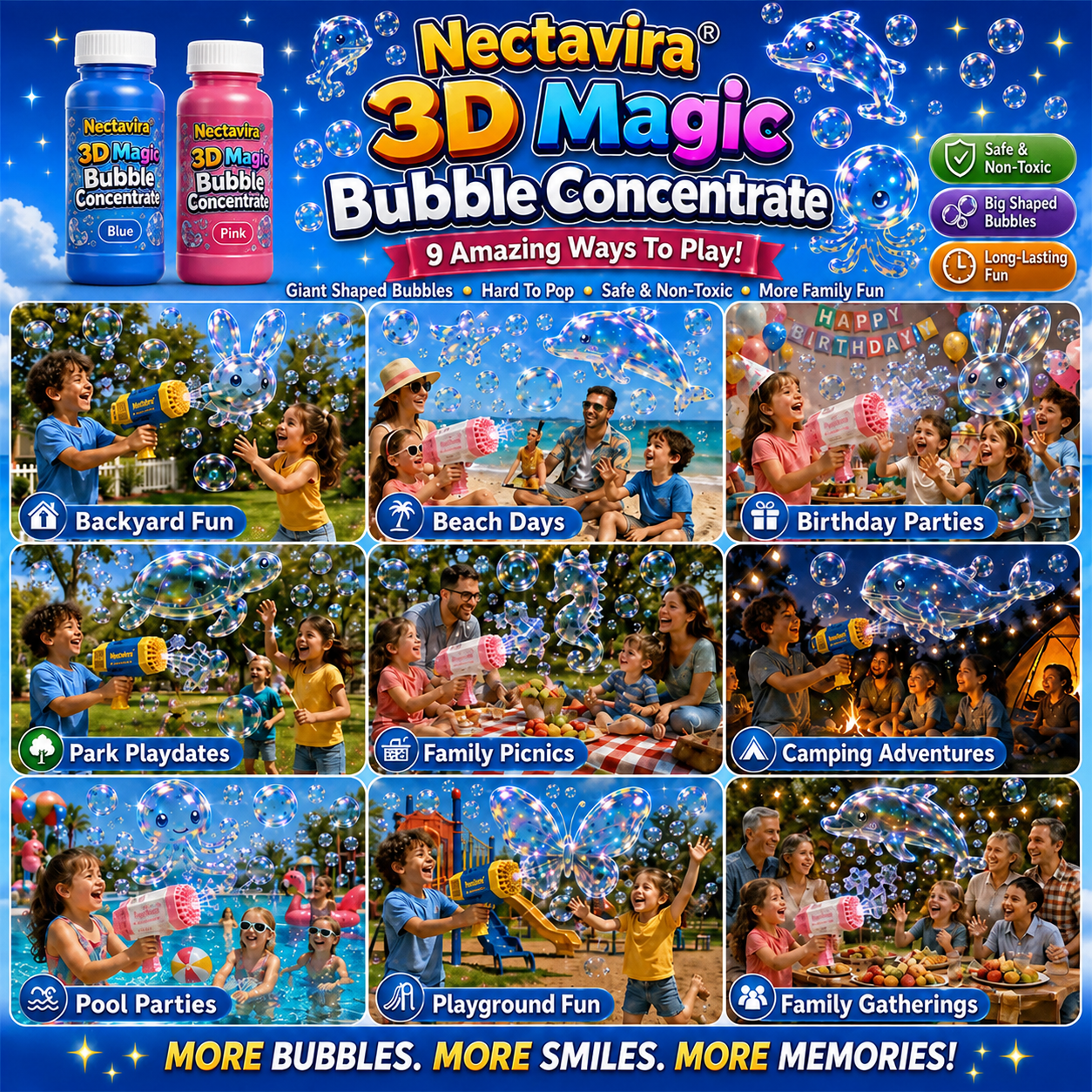 Topacme® Super 3D Magic Bubble Concentrate —— Animal & Ocean Fantasy Theme