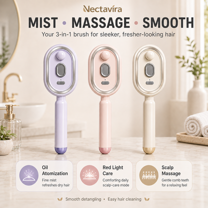 ✨ Nectavira® Smart Mist Hair Smoothing Brush