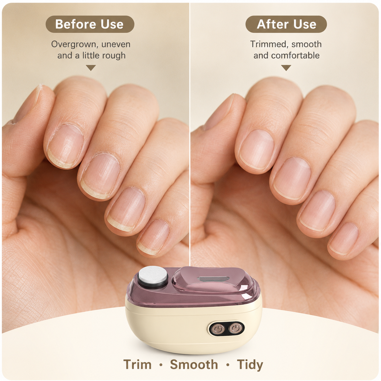 Nectavira™ 2-in-1 Electric Nail Clipper & Polisher — Gentle Nail Care for Babies & Families