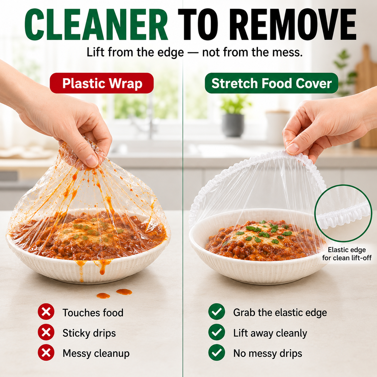 Nectavira® 100-Piece Stretch Food Covers – Elastic Bowl & Plate Covers for Leftovers, Produce & Everyday Food Storage