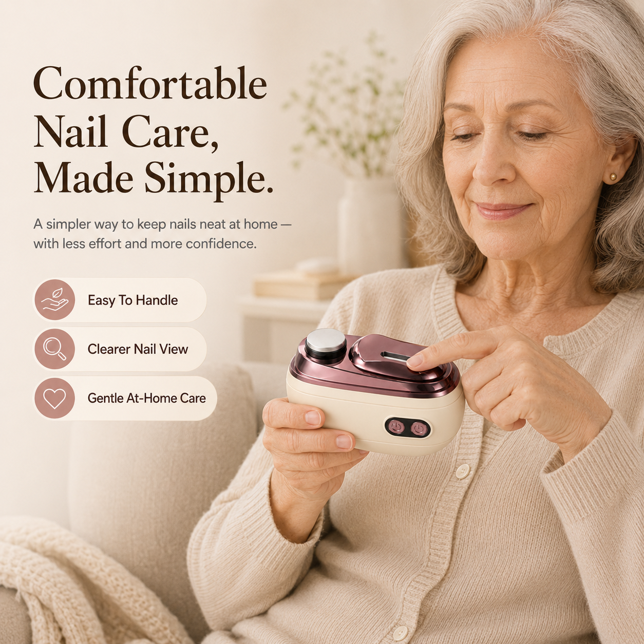 Nectavira™ 2-in-1 Electric Nail Clipper & Polisher — Gentle Nail Care for Babies & Families