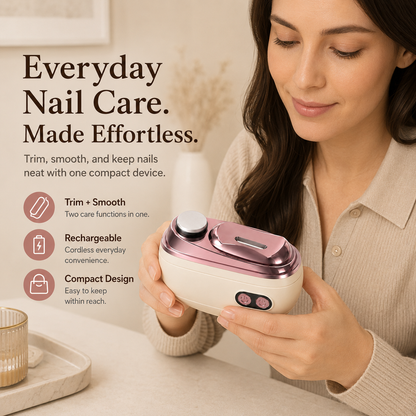 Nectavira™ 2-in-1 Electric Nail Clipper & Polisher — Gentle Nail Care for Babies & Families