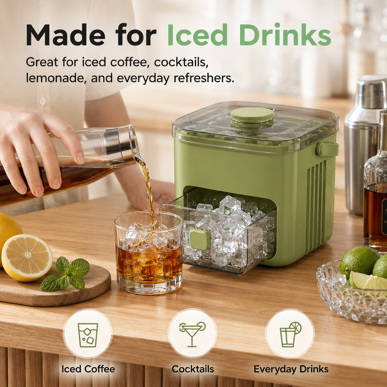 🧊 𝐍𝐞𝐜𝐭𝐚𝐯𝐢𝐫𝐚® 𝐐𝐮𝐢𝐜𝐤-𝐑𝐞𝐥𝐞𝐚𝐬𝐞 𝐈𝐜𝐞 𝐌𝐚𝐤𝐞𝐫 𝐰𝐢𝐭𝐡 𝐁𝐮𝐢𝐥𝐭-𝐈𝐧 𝐈𝐜𝐞 𝐒𝐭𝐨𝐫𝐚𝐠𝐞