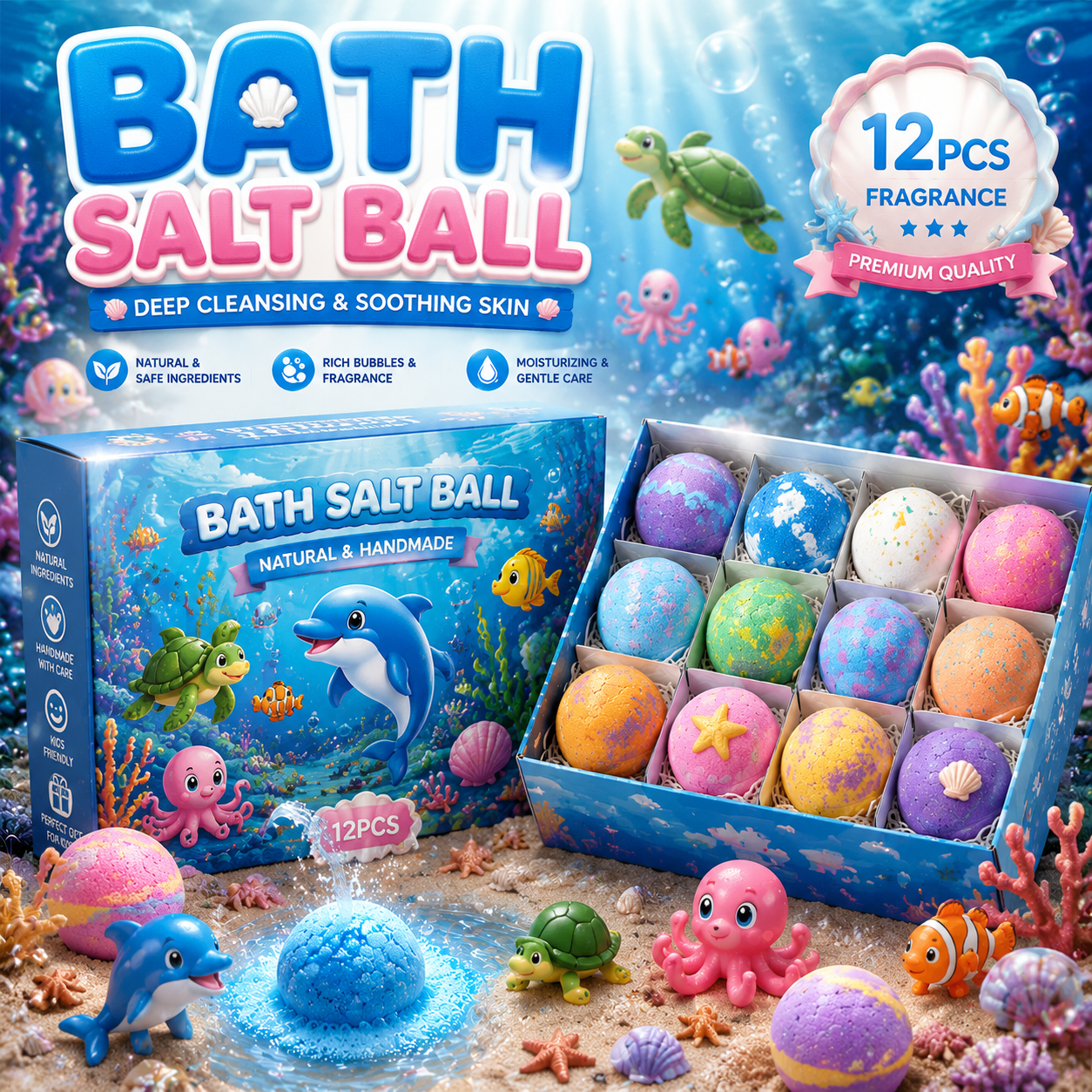 🔥🔥Gentle Kids Bath Bomb Set – Food-Grade Colors, Surprise Toys & Fun Bath Time Adventures🔥 Limited Time – Save 70% Today