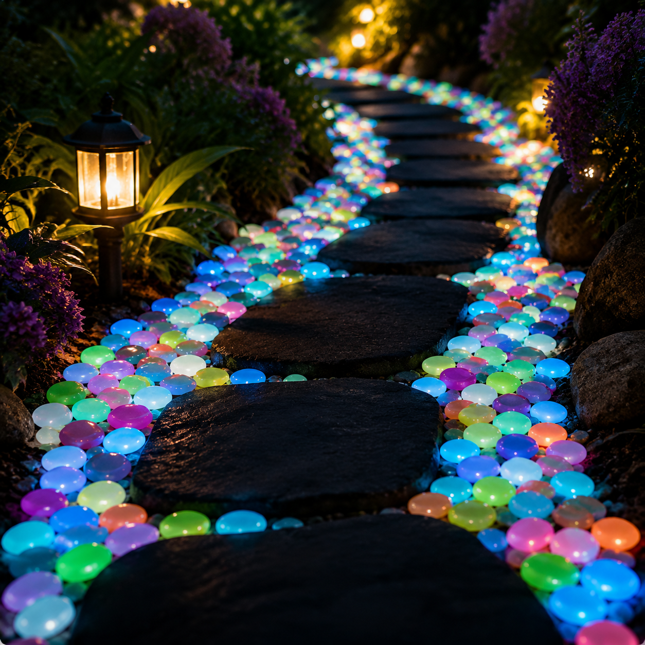 🔥LAST DAY SALE 50%OFF🔥🌈Colorful Glow-in-the-Dark Garden Stones