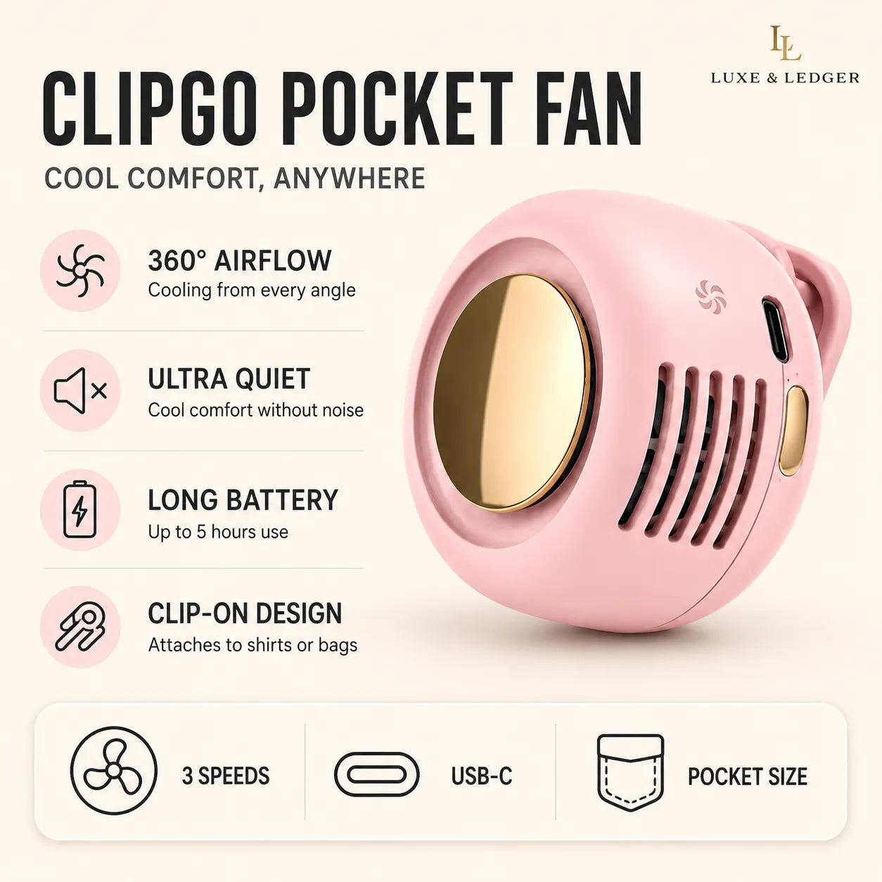 CLIPGO POCKET FAN