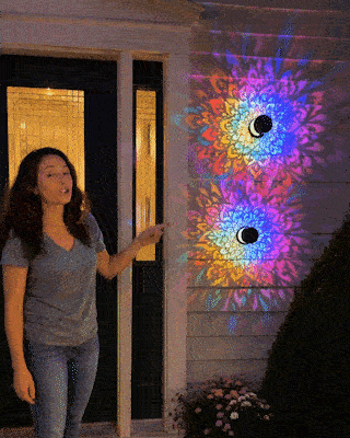 🌀 Limited Sale | Solar Mandala Wall Light – Outdoor Fence Projector Lamp for Patio & Backyard Decor