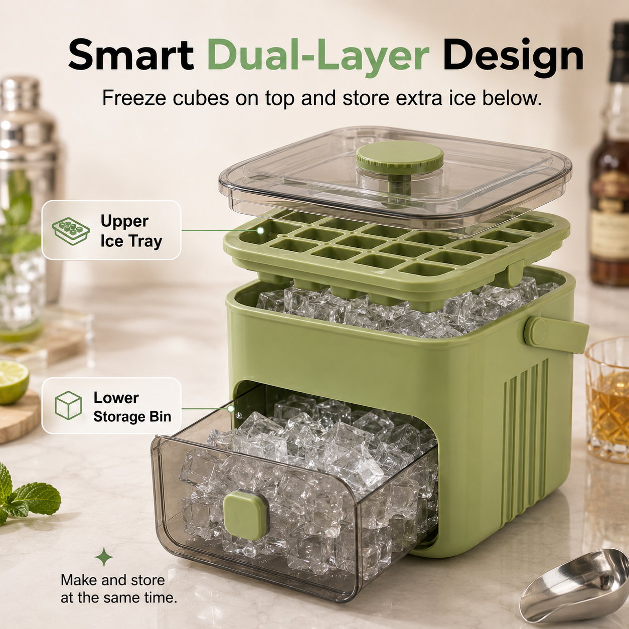 Nectavira smart dual-layer ice maker