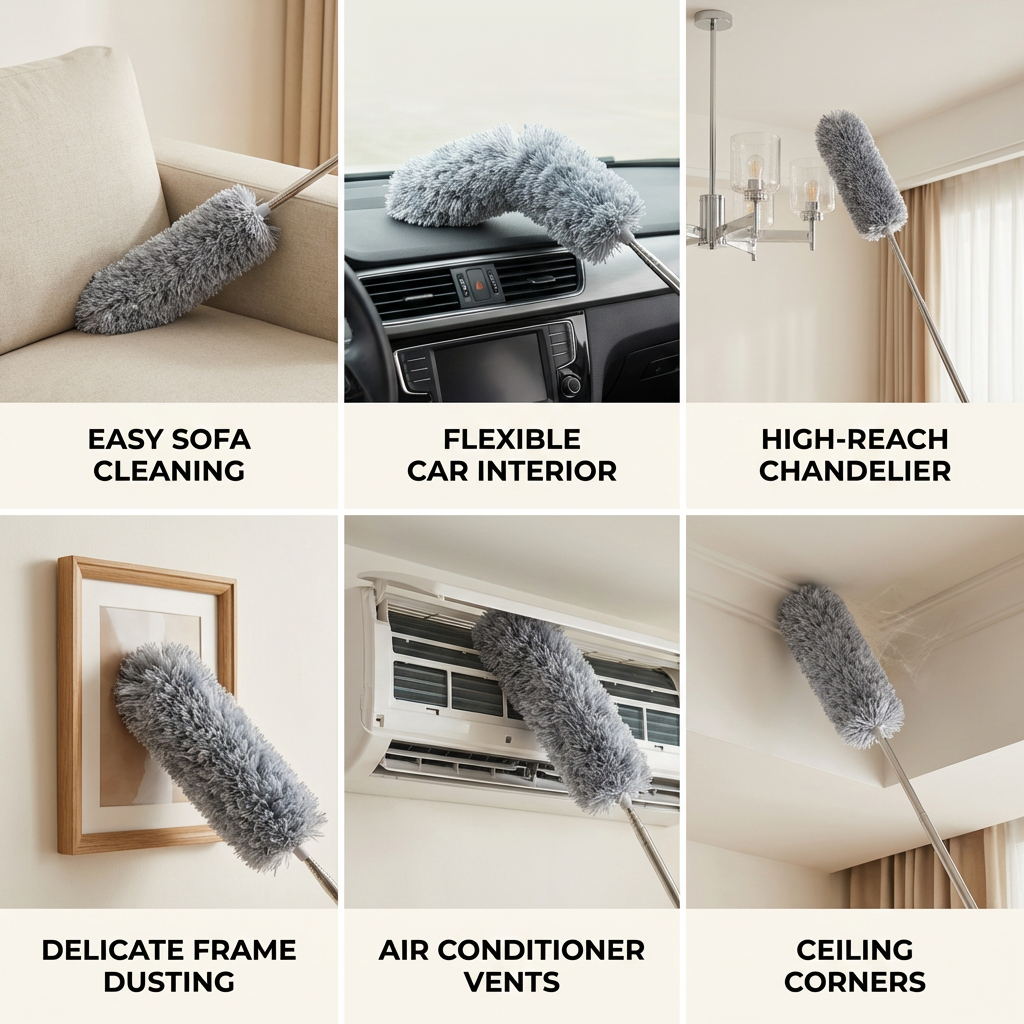 ✨ Bendable Microfiber Duster with Telescopic Pole – Reach Up to 2.5m for Dusting High & Hard-to-Reach Areas