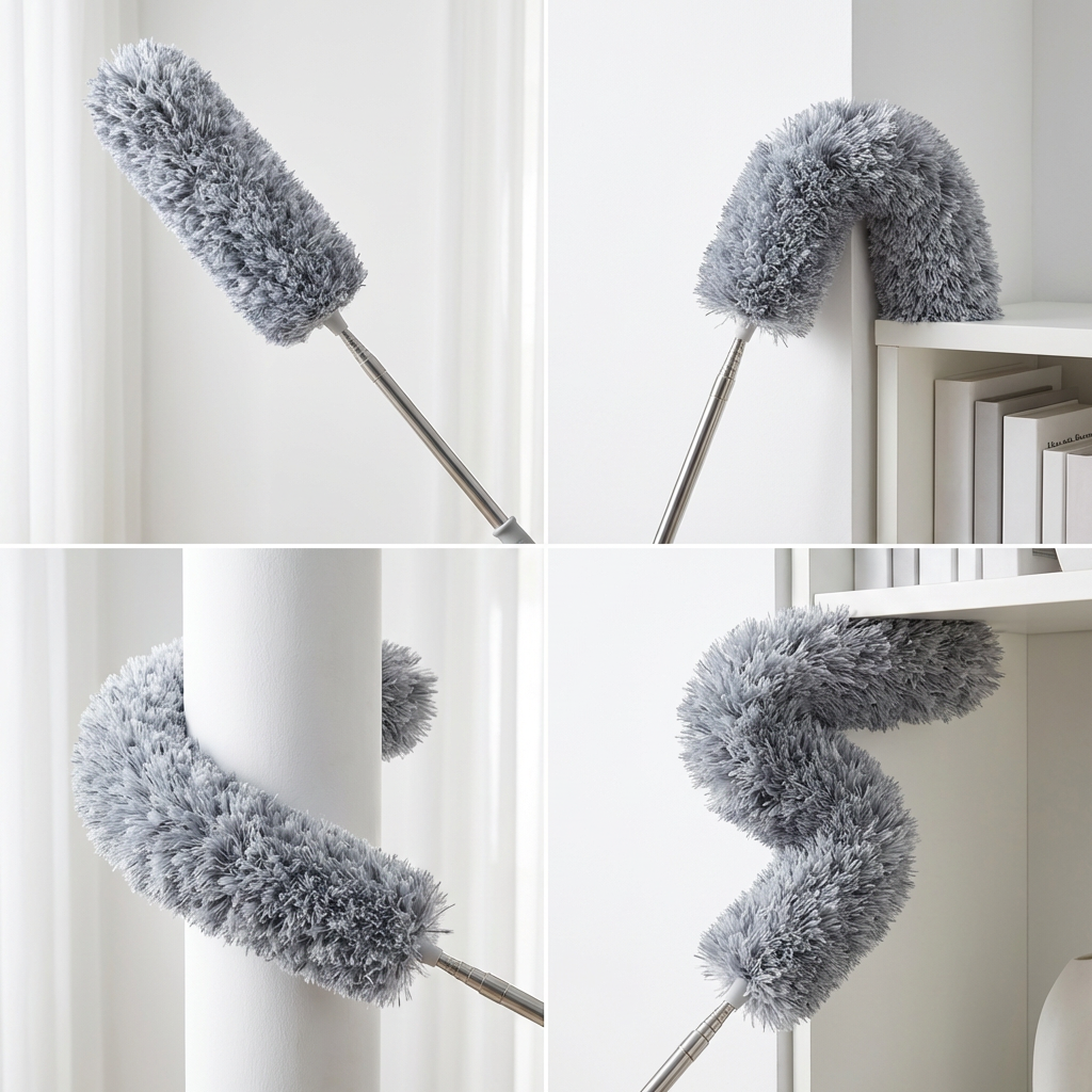 ✨ Bendable Microfiber Duster with Telescopic Pole – Reach Up to 2.5m for Dusting High & Hard-to-Reach Areas