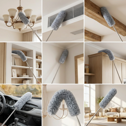 ✨ Bendable Microfiber Duster with Telescopic Pole – Reach Up to 2.5m for Dusting High & Hard-to-Reach Areas