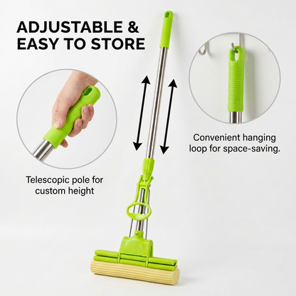 Foldable Floor Mop – All-in-One Cleaner with Easy Squeeze, Perfect for Hardwood, Tile & Laminate