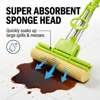 Foldable Floor Mop – All-in-One Cleaner with Easy Squeeze, Perfect for Hardwood, Tile & Laminate