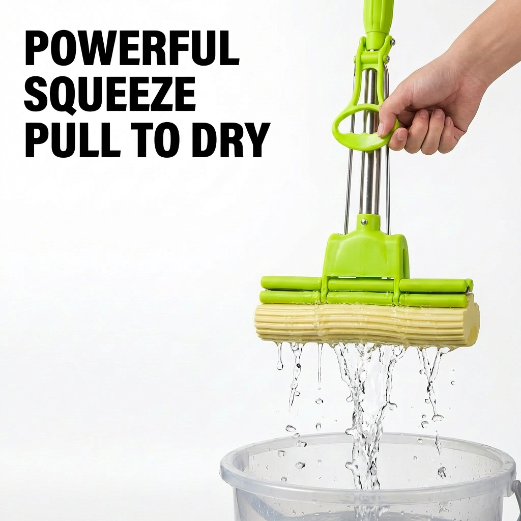 Foldable Floor Mop – All-in-One Cleaner with Easy Squeeze, Perfect for Hardwood, Tile & Laminate