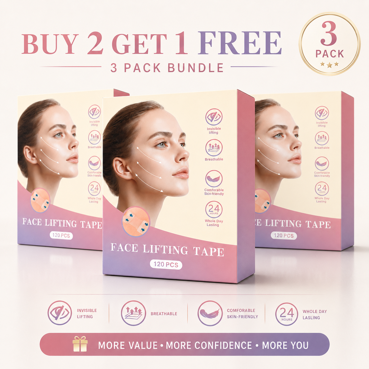korakio® 🌙 Face Lift Tape for Overnight Jawline & Chin Support