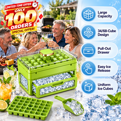 🧊 Nectavira®34/68-Cube All-In-One Ice-Making System With Built-In Storage Drawer