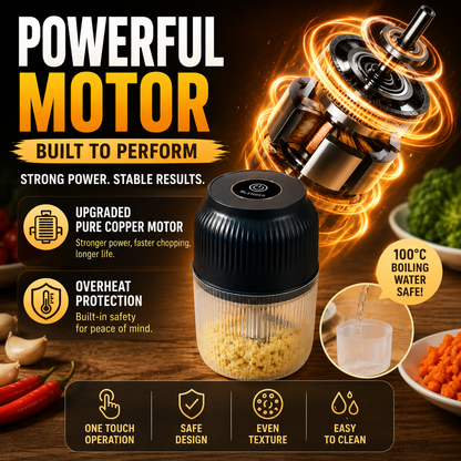 Nectavira®🔥Powerful Electric Food Chopper – One-Touch Mini Kitchen Blender