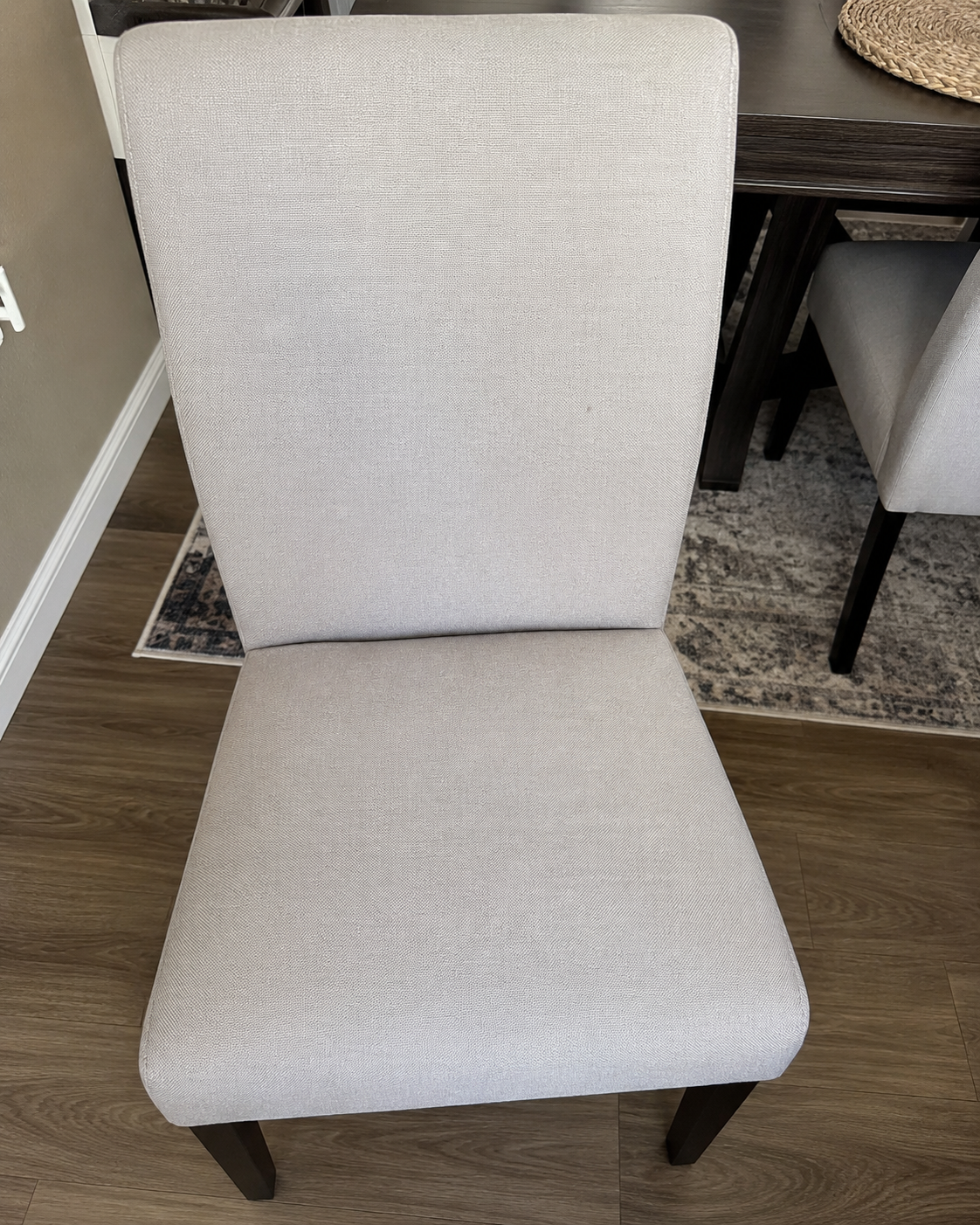 Dining chair stain cleaning and clean result