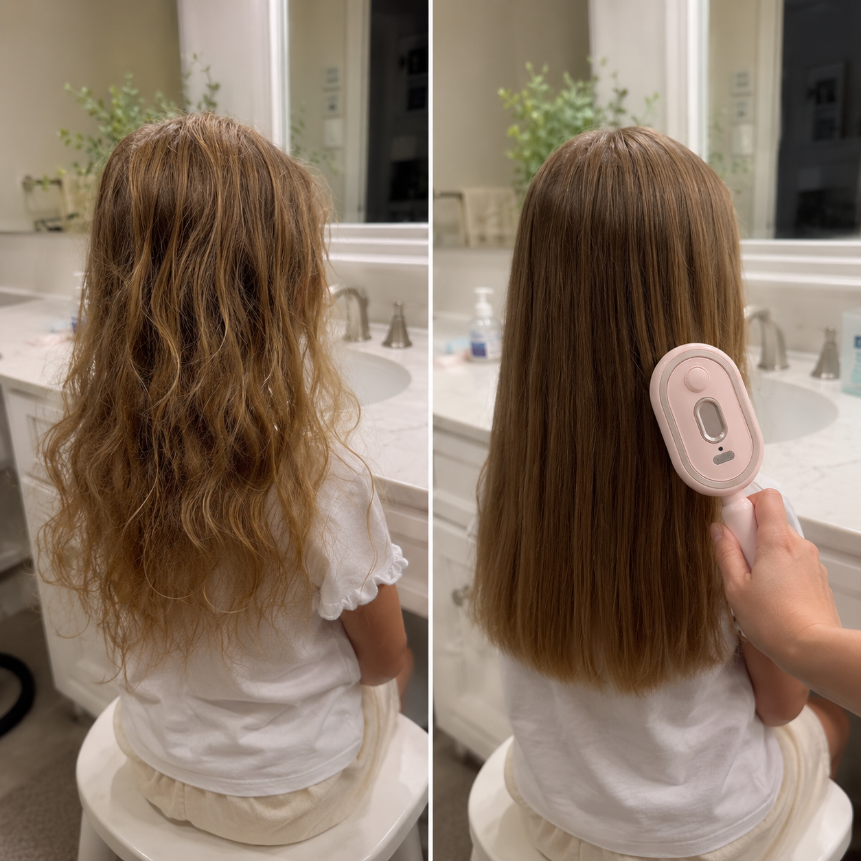 Customer child hair smoothing result
