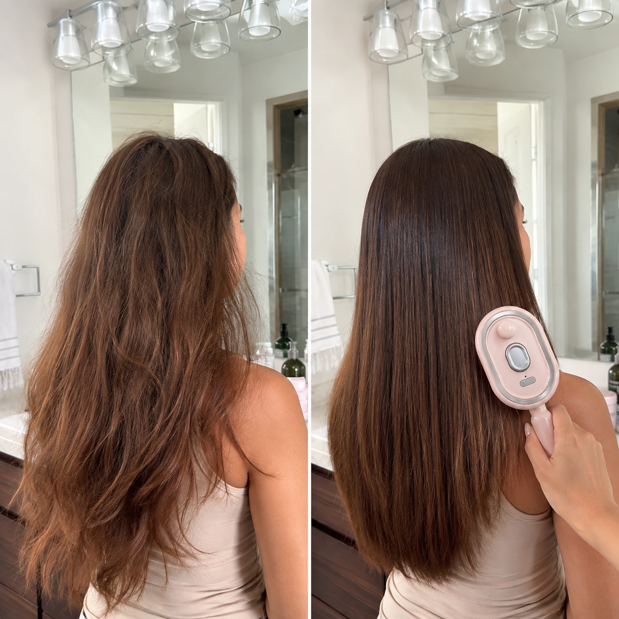 Customer smooth shiny hair result