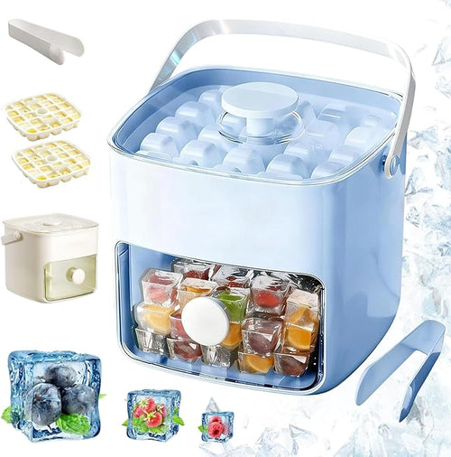Nectavira® One-Click Ice Cube Maker with Storage Bin | Easy Release, Space-Saving Design