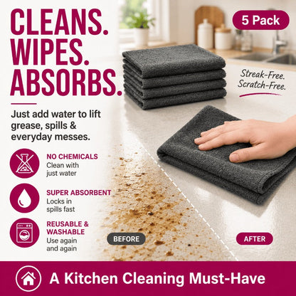 Nectavira® Streak-Free Reusable Microfiber Cleaning Cloths – 5 Pack