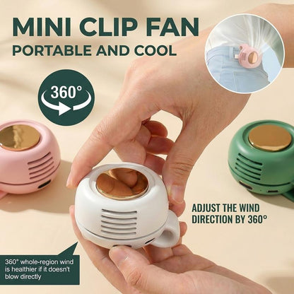 Nectavira® Clip-On Bladeless Mini Fan – Hands-Free Cooling, 360° Adjustable & 3-Speed USB Rechargeable