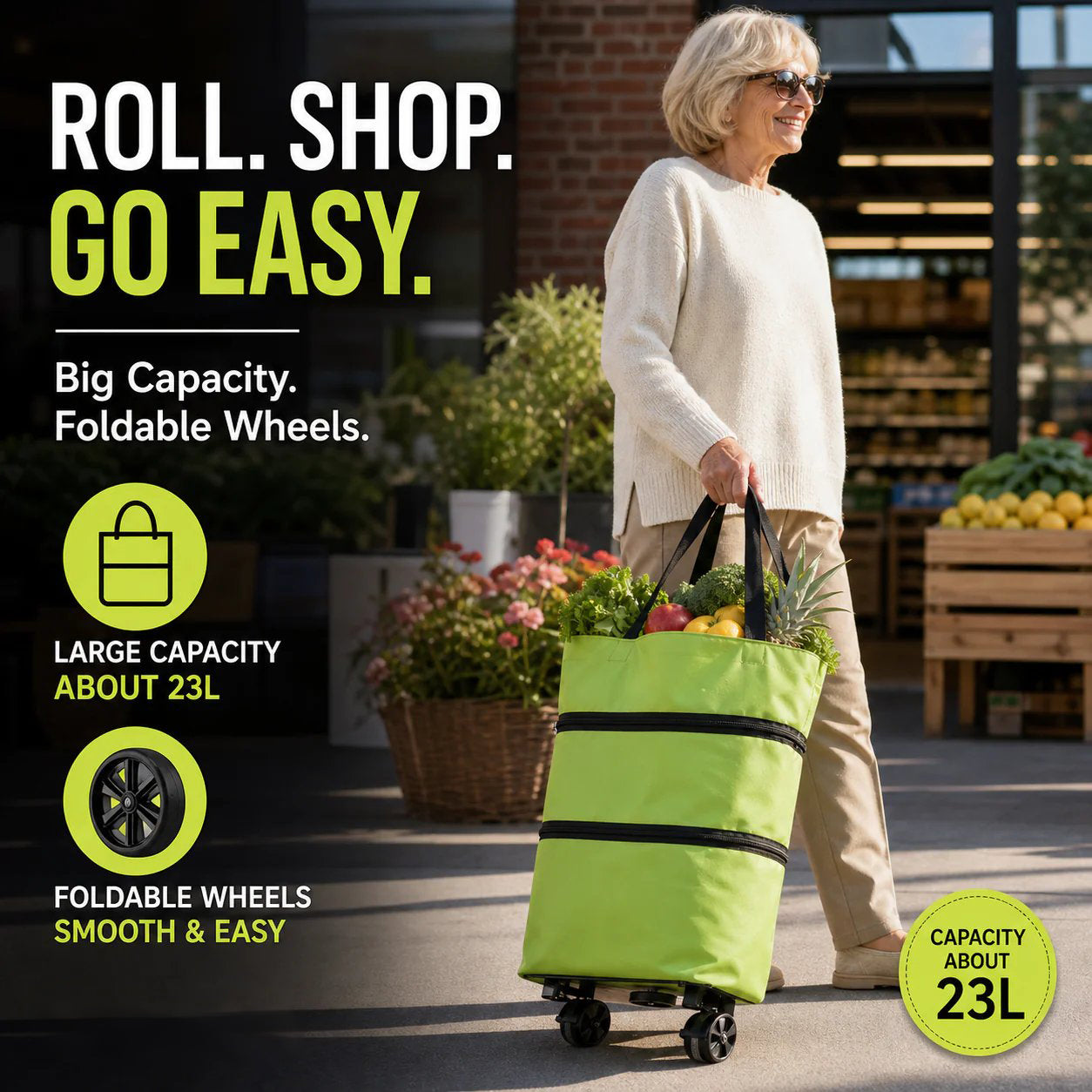 ROLLING SHOPPING BAG Carry More, Lift Less