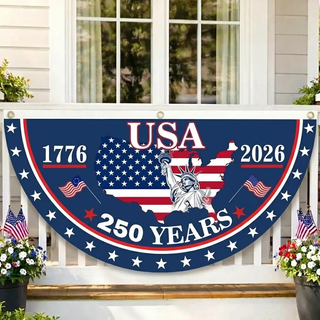 🗽 Honor Your American Pride 🎉 Handcrafted by Veterans – 250th   Anniversary USA Fan Flag 🏅