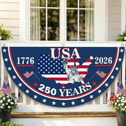 🗽 Honor Your American Pride 🎉 Handcrafted by Veterans – 250th   Anniversary USA Fan Flag 🏅
