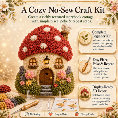 Nectavira® Cozy Cottage 3D Fabric Poke Art Kit