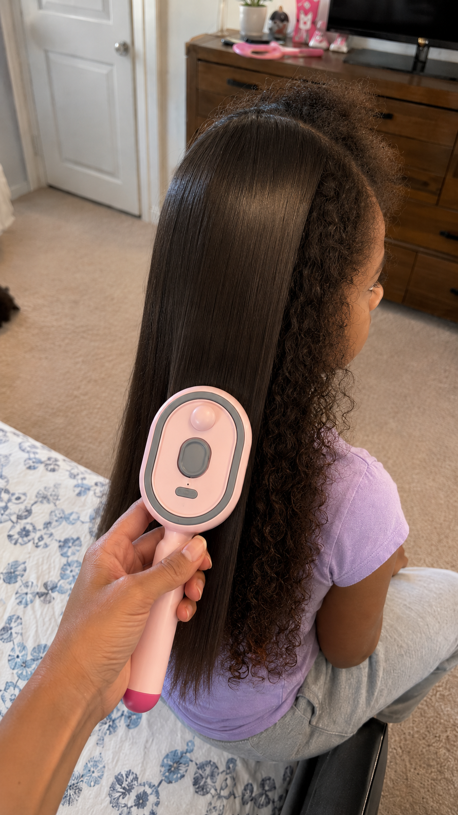 Hair straightening brush customer review photo