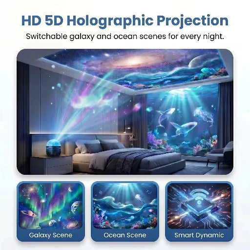Official Store | 🌌SCNDR® 360° Smart Holographic Starry Sky Projector (HD Smart Dynamic 5D)