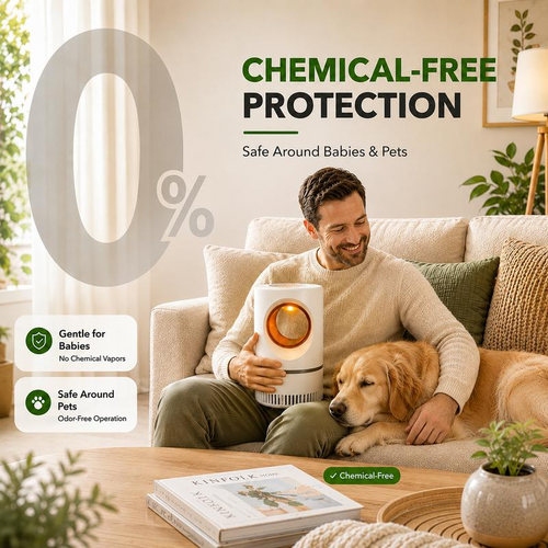 UV Light Mosquito Trap Lamp, Ultra Quiet 30dB Insect Catcher with Strong Suction, Chemical Free Safe for Kids Pets, Indoor Bedroom Mosquito Killer