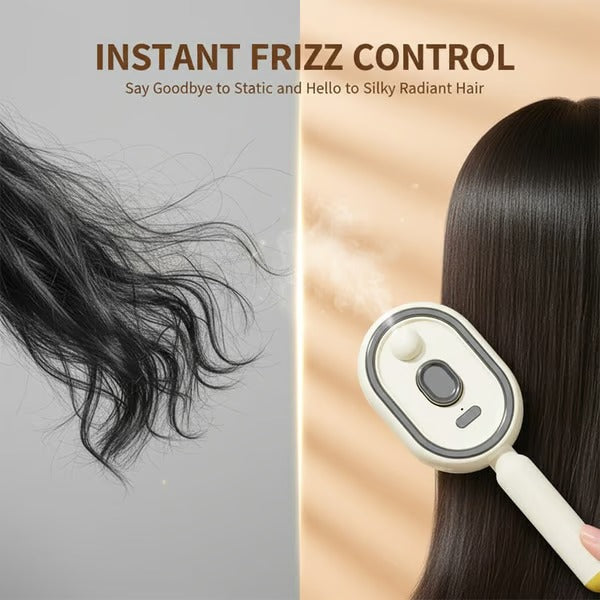 Nectavira® 🔥 3-in-1 Electric Air Cushion Massage Comb with Mist Spray, Self-Cleaning Steam and Essential Oil Function, Rechargeable Scalp Massage Brush✨✨