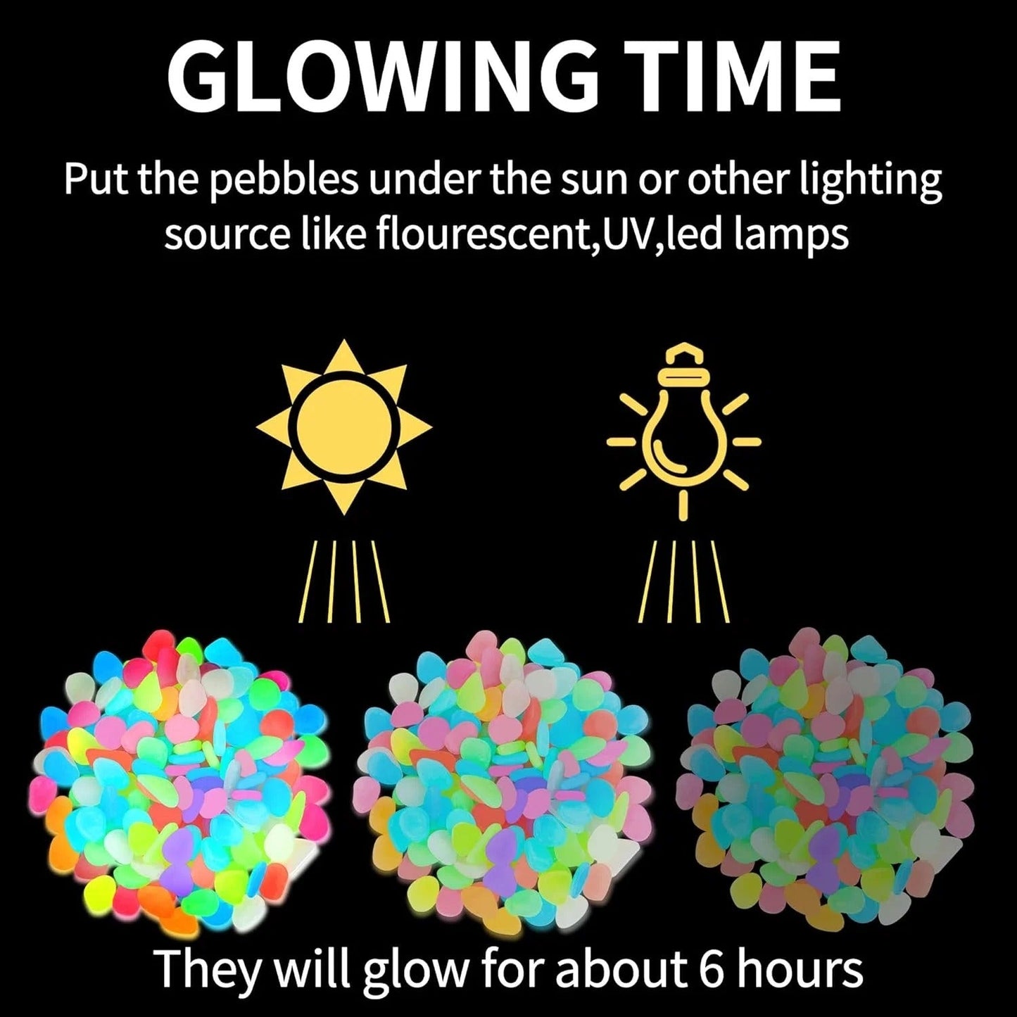 🔥LAST DAY SALE 50%OFF🔥🌈Colorful Glow-in-the-Dark Garden Stones