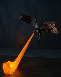 Black Dragon with Red Flame
