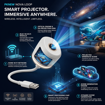 Nectavira® NEXT-GEN SMART PROJECTION HD Smart Dynamic 5D Holographic Night Light Projector🌌