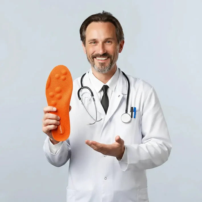 Foot comfort expert recommending Nectavira insoles