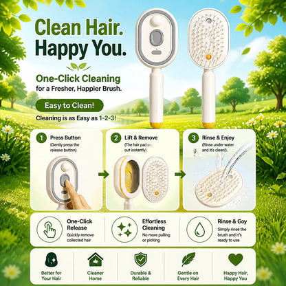 Nectavira® 3-in-1 Electric Air Cushion Massage Comb with Mist Spray, Self-Cleaning Steam and Essential Oil Function, Rechargeable Scalp Massage Brush🔥