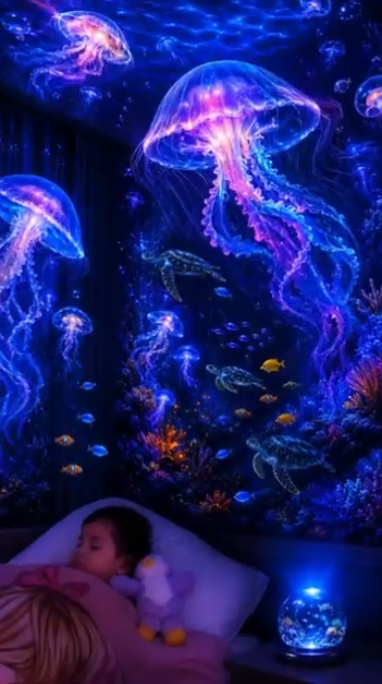 Jellyfish ocean projector kids room customer review photo 6