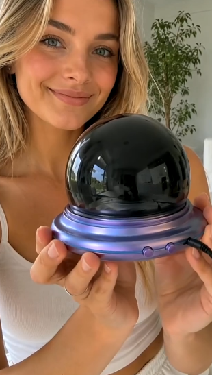 Customer holding ocean galaxy projector review photo 7