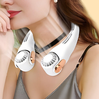 💎2026 HOT SALE🥳💞50K+ SOLD!🍃💨Neck Air Conditioner Fan – Ultra‑quiet, 360° rotating, 3 speeds. 🌬️